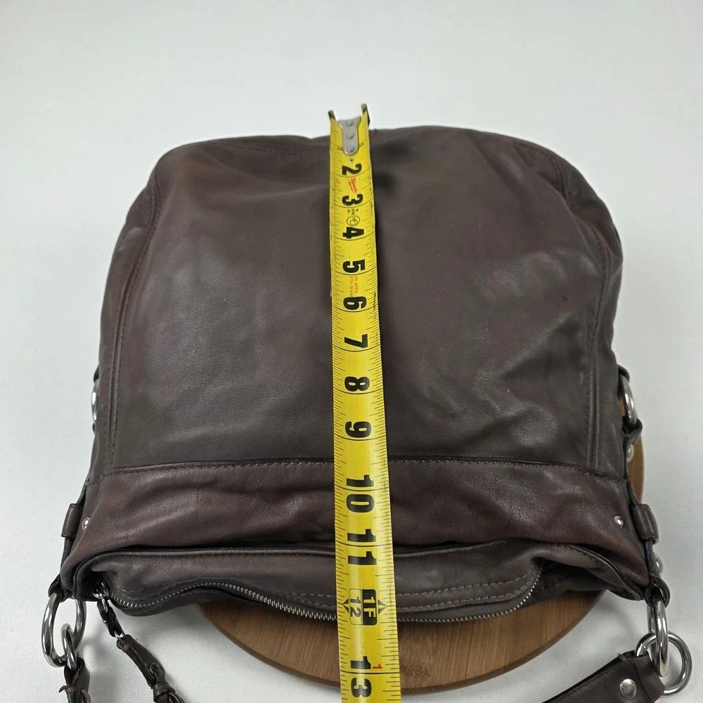 Coach Leather Shoulder Bag Womens Brown Hobo Zip Top Silver Hardware Style 14706 - Picture 9 of 16